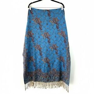 Vintage-Style Pashmina & Silk Paisley Shawl / Wrap
